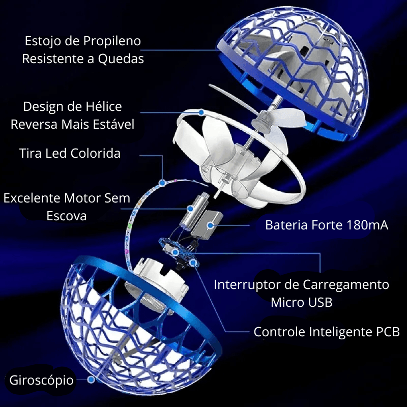 Bola Voadora Boomerang com Luzes Led