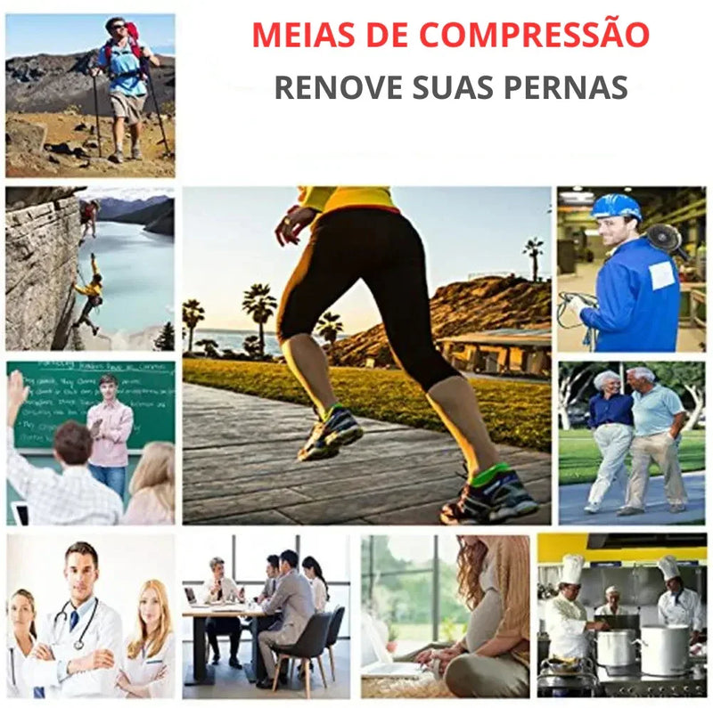 Par de Meias de Compressão com Zíper