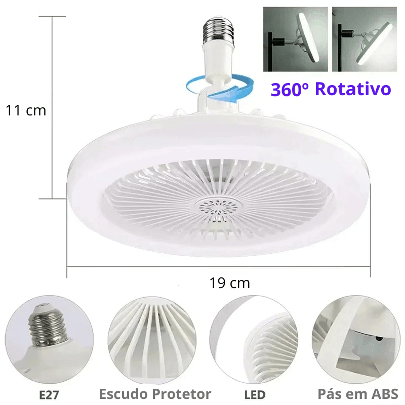 Ventilador de Teto e Lâmpada de Led