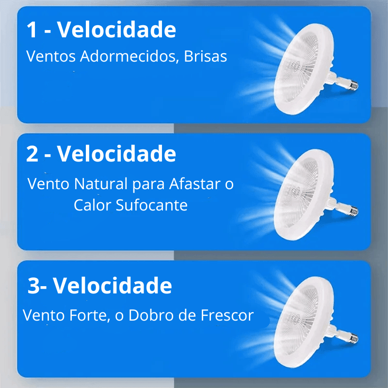 Ventilador de Teto e Lâmpada de Led